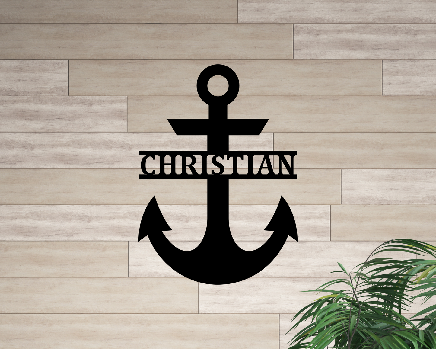 Custom Anchor Family Name Metal Sign, Personalized Monogram Sign