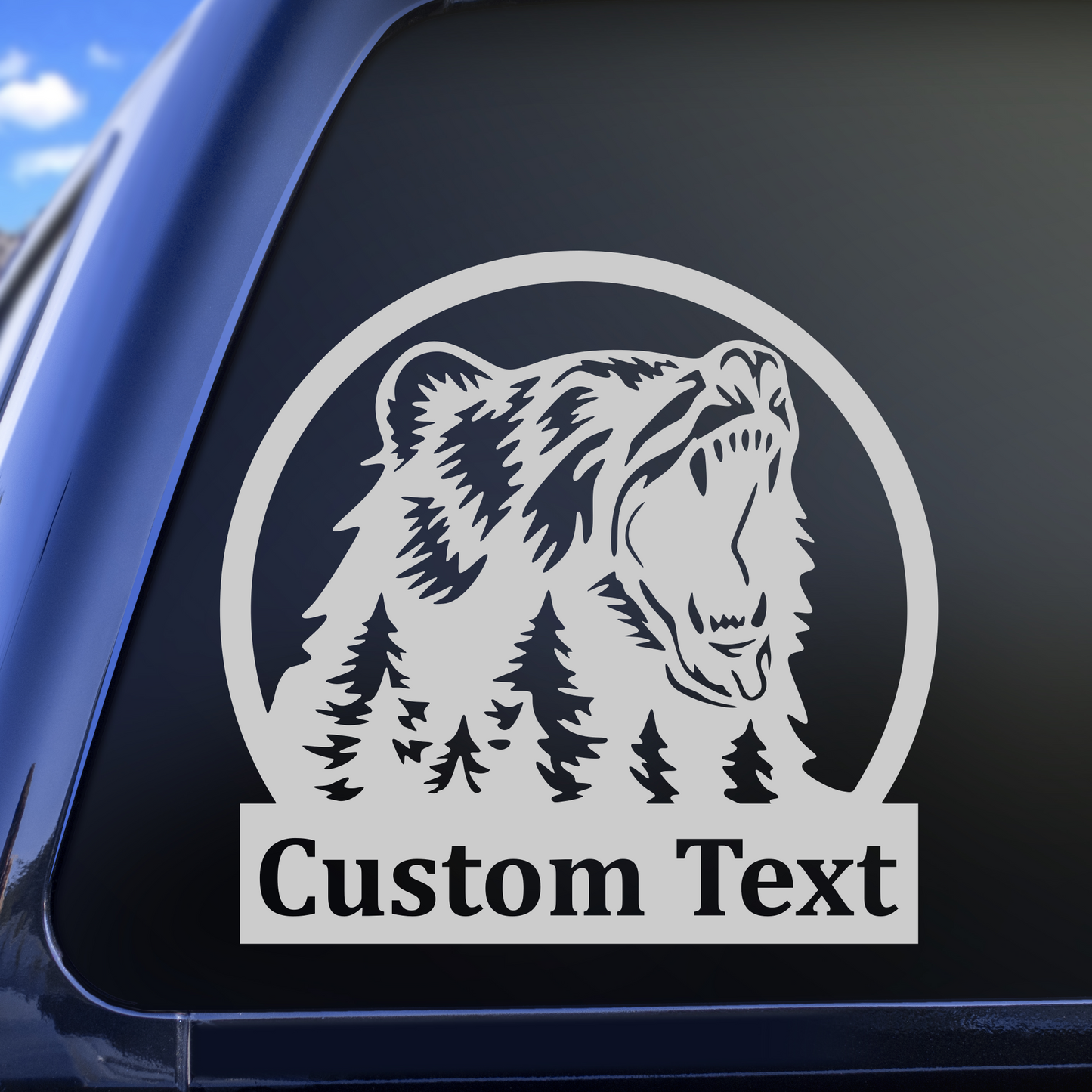 personalized growling bear decal