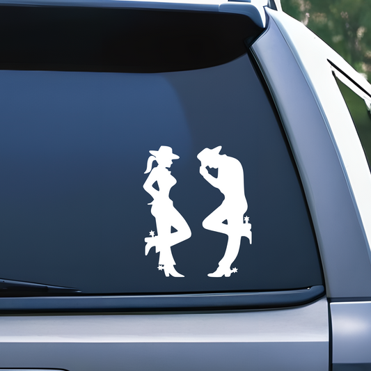 Cowboy Cowgirl Silhouette Decal