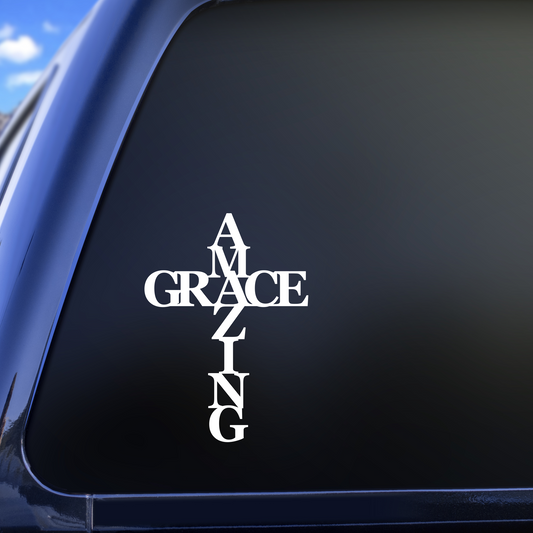 amazing grace cross decal