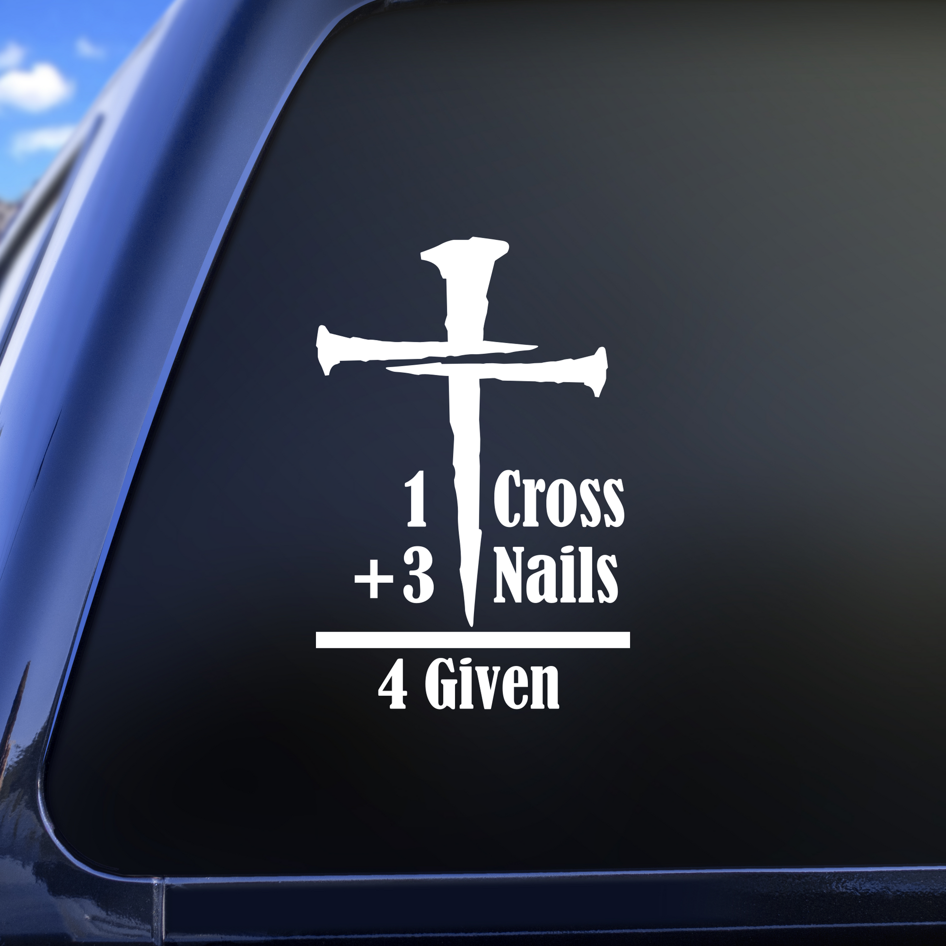 cross nails forgiven decal