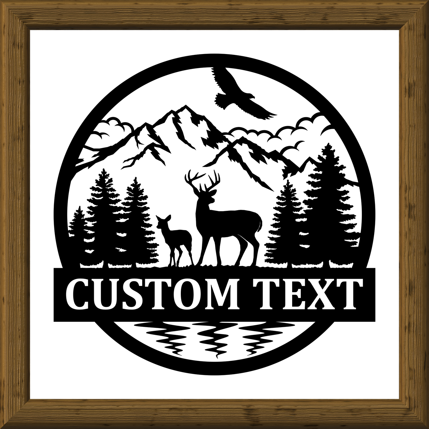 personalized deer scene decal