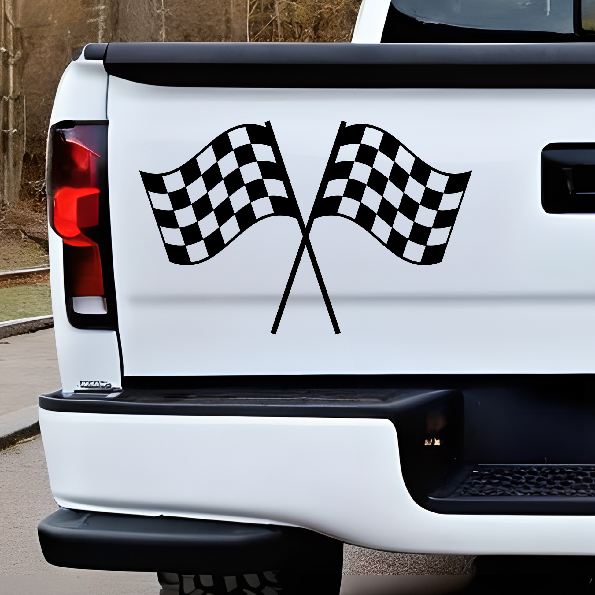double checkered flag decal