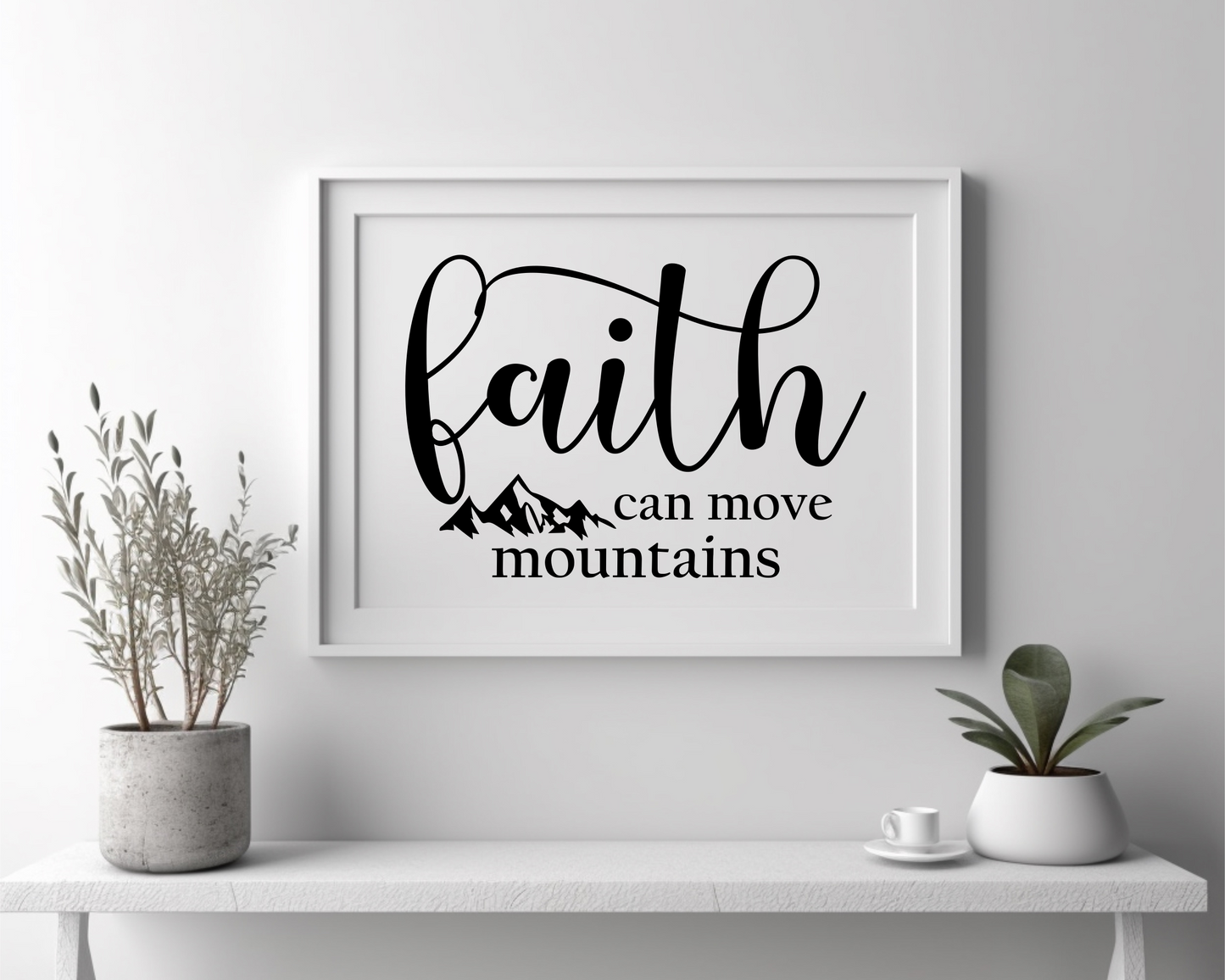 Faith Can Move Mountains Vinyl Decal Sticker | Decal for Door Round Hanger