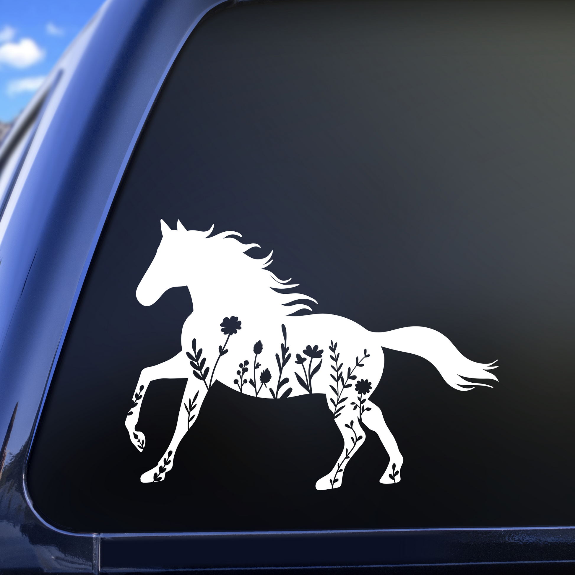 floral horse decal