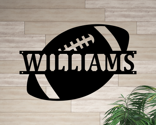 Personalized Football Metal Hanging Sign