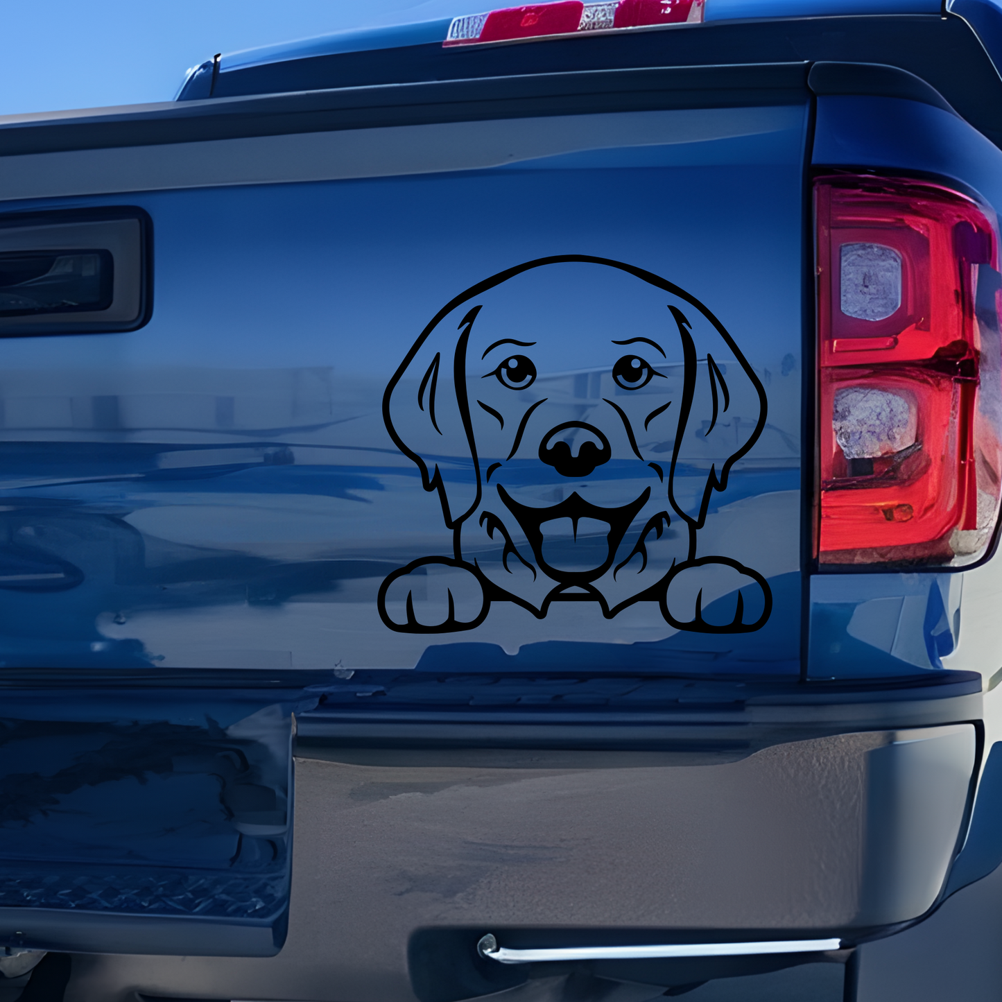 Golden Retriever Peek a Boo Dog Vinyl Decal Sticker