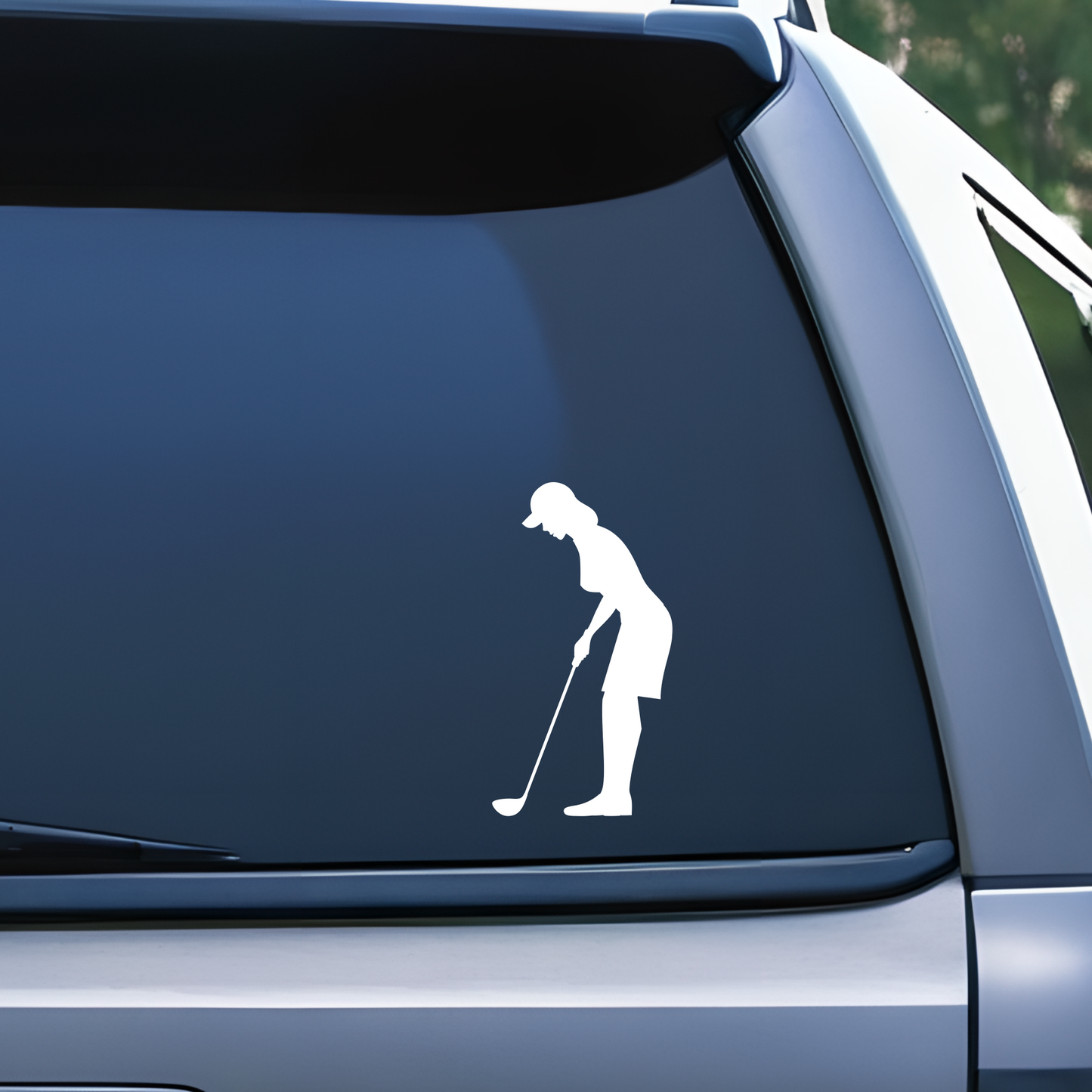 female golfer decal