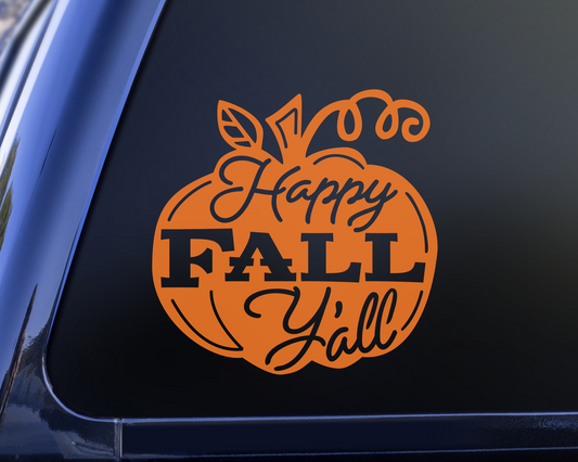 happy fall yall pumpkin decal