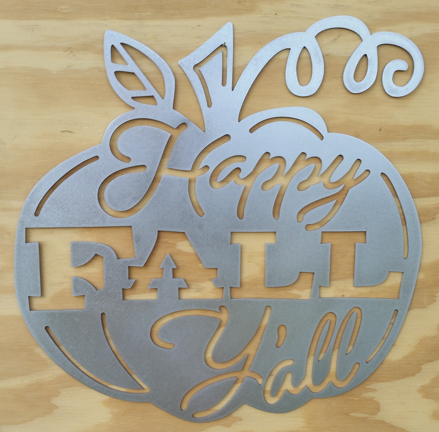 Happy Fall Ya'll Metal Pumpkin Sign