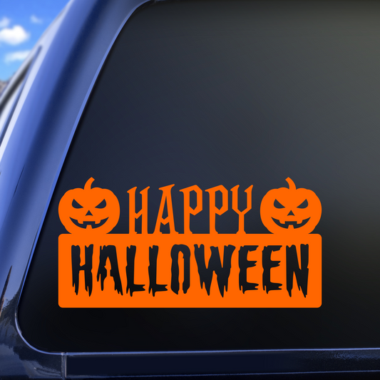 happy halloween with pumpkins decal