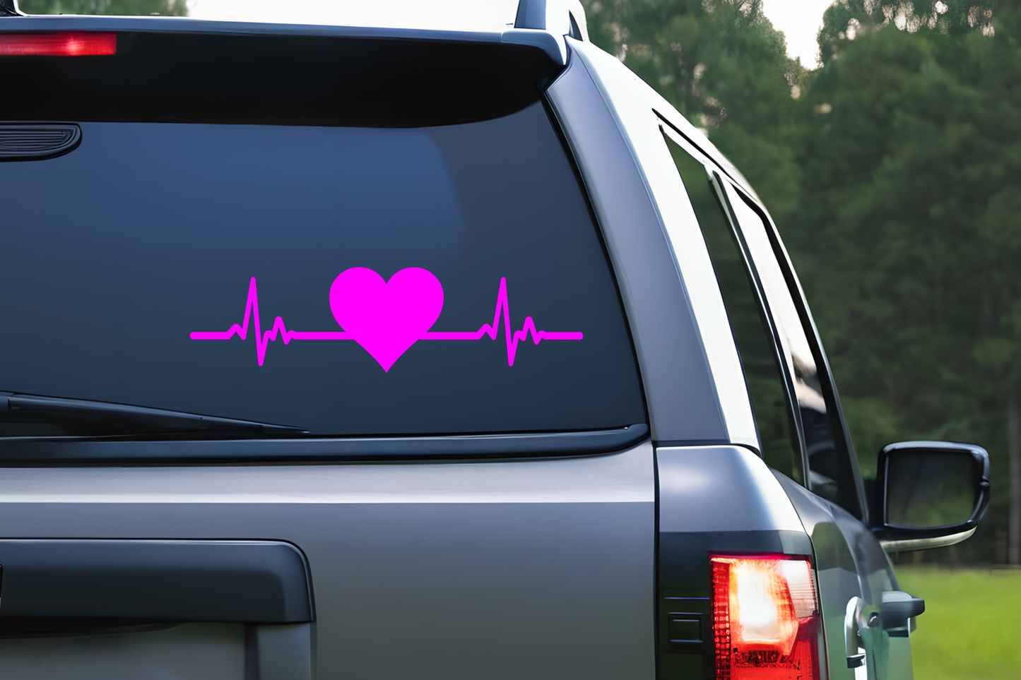 Heartbeat with Heart Vinyl Decal | Cardiogram Heart Sticker