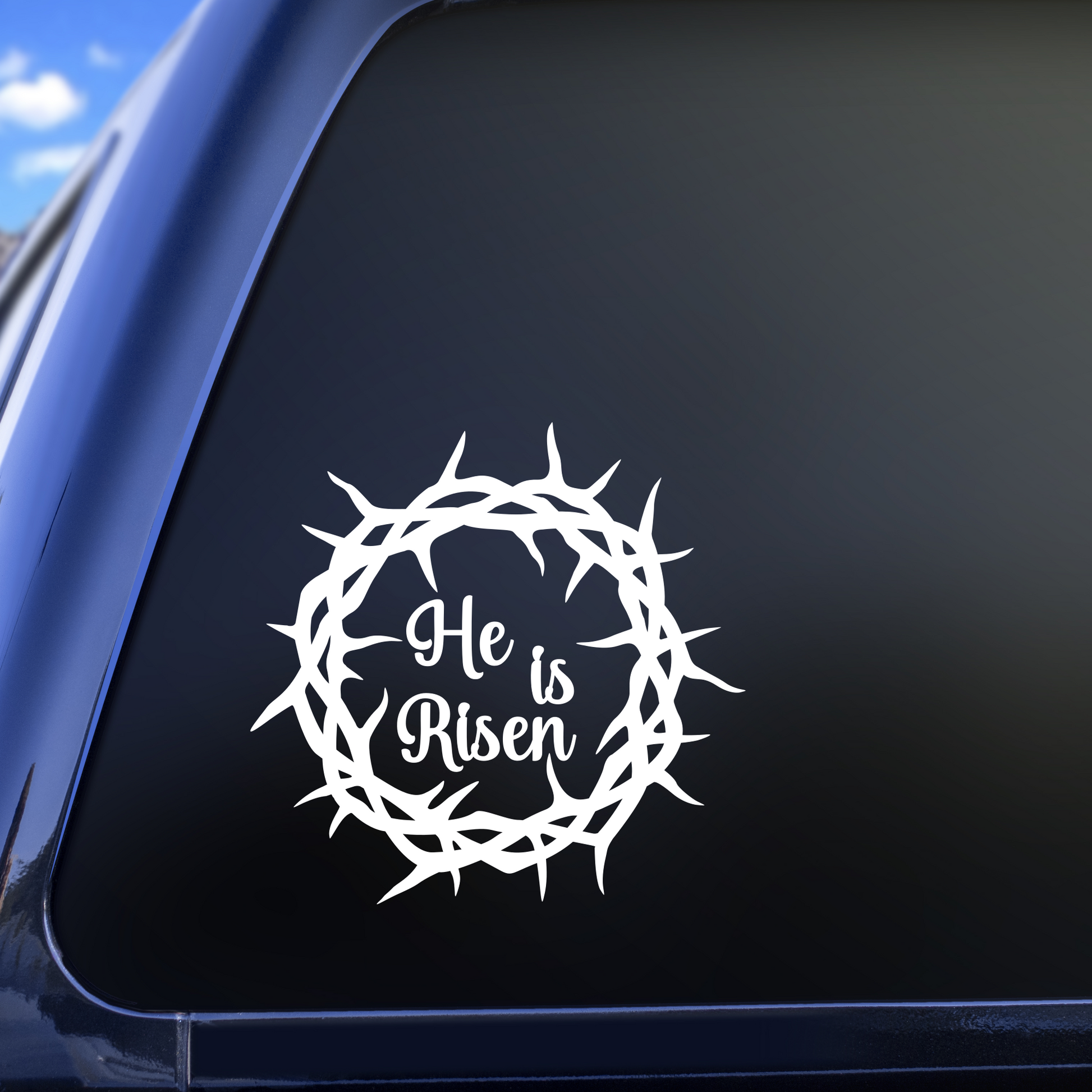 He is Risen Crown of Thorns Decal