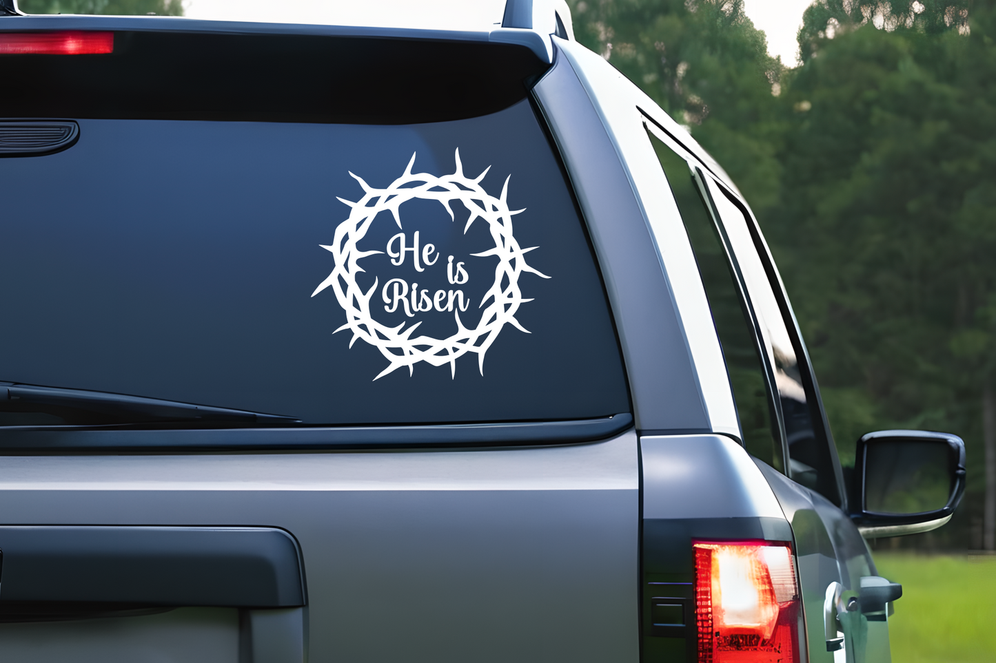 He is Risen Crown of Thorns Vinyl Decal Sticker