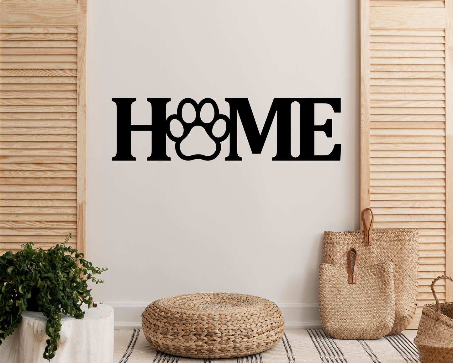 Home Paw Print Metal Sign