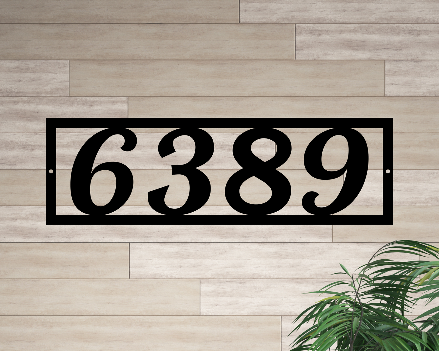 Personalized Horizontal Address Metal Sign, 4" Metal House Numbers