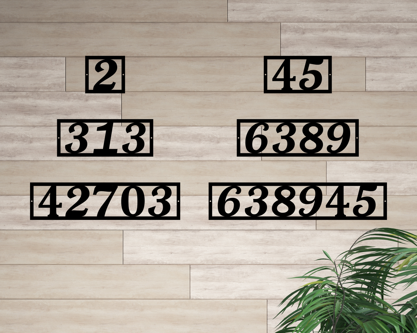 Personalized Horizontal Address Metal Sign, 4" Metal House Numbers