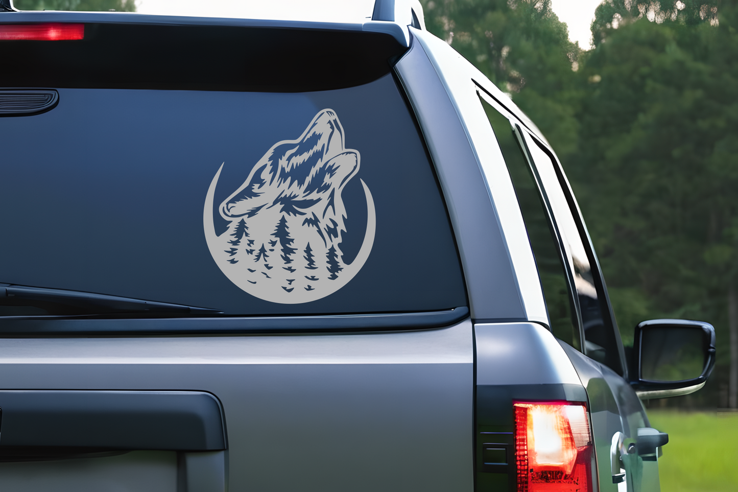 Howling Wolf Vinyl Decal, Wildlife Nature Decal, Car Window Decal