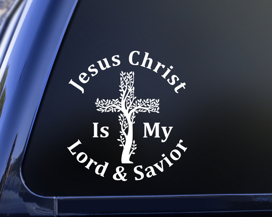 Jesus Christ Olive Branch Cross Decal