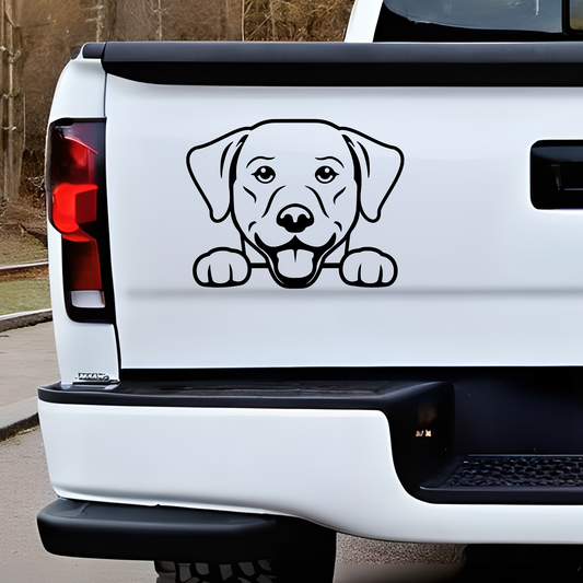 Labrador Peeking Dog Vinyl Decal Sticker