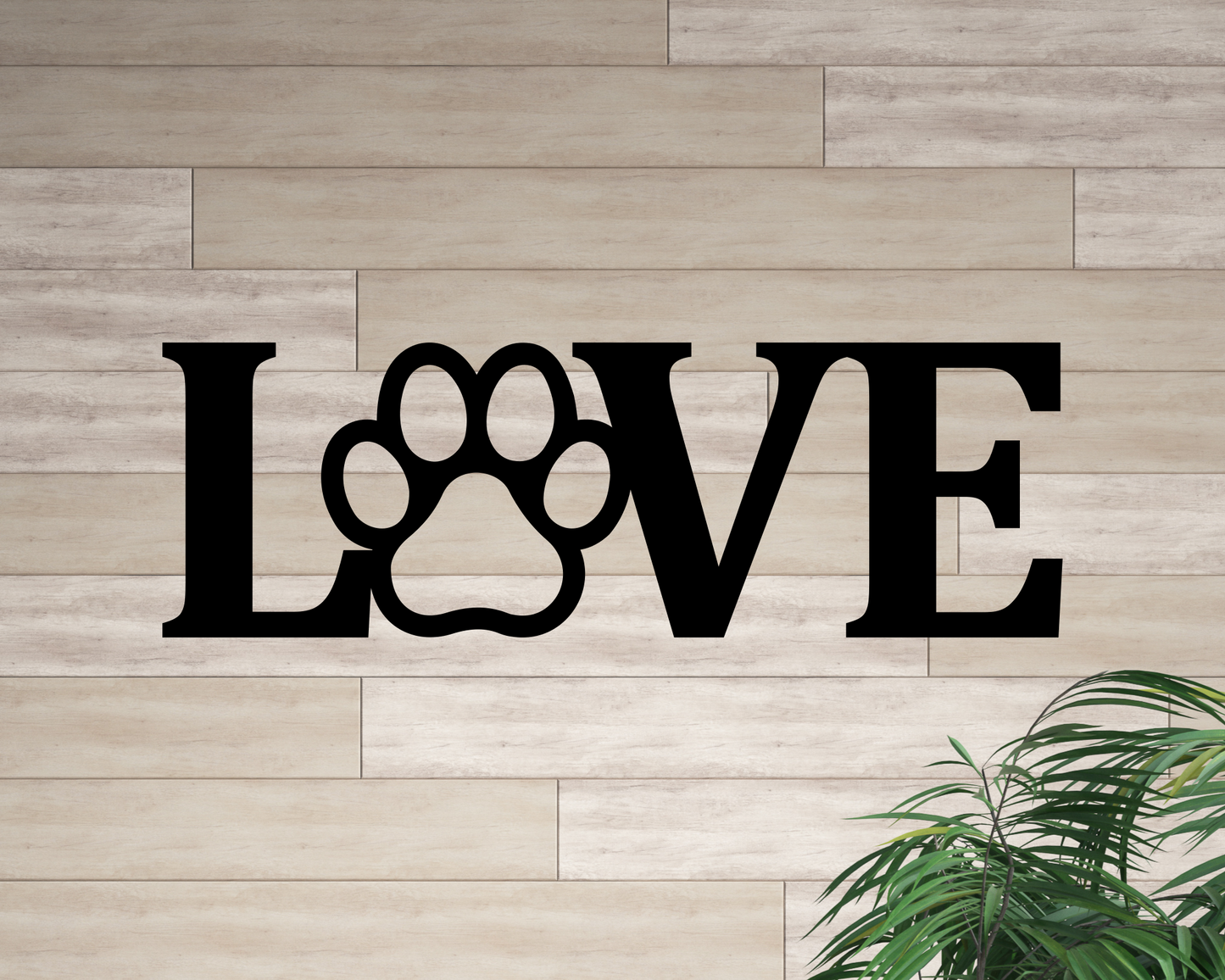 Love Paw Print Metal Sign, Dog House Decor