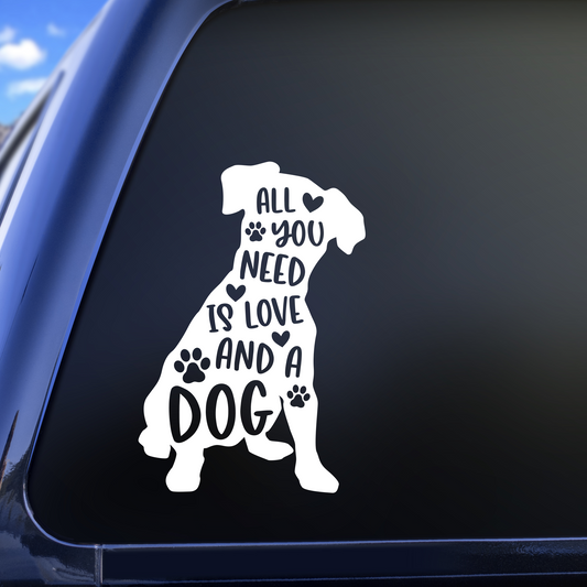 Love and Dog Decal