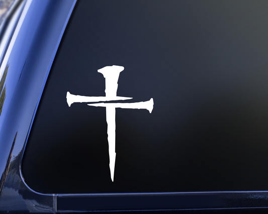 3 nails cross decal