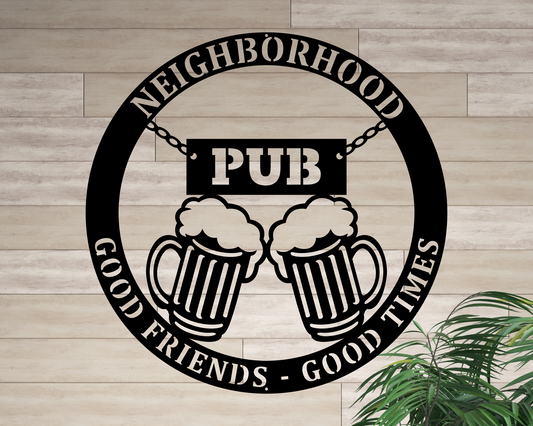 Neighborhood Bar Pub Metal Sign