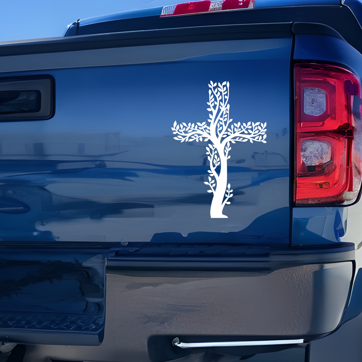 Olive Branch Cross Vinyl Decal Sticker