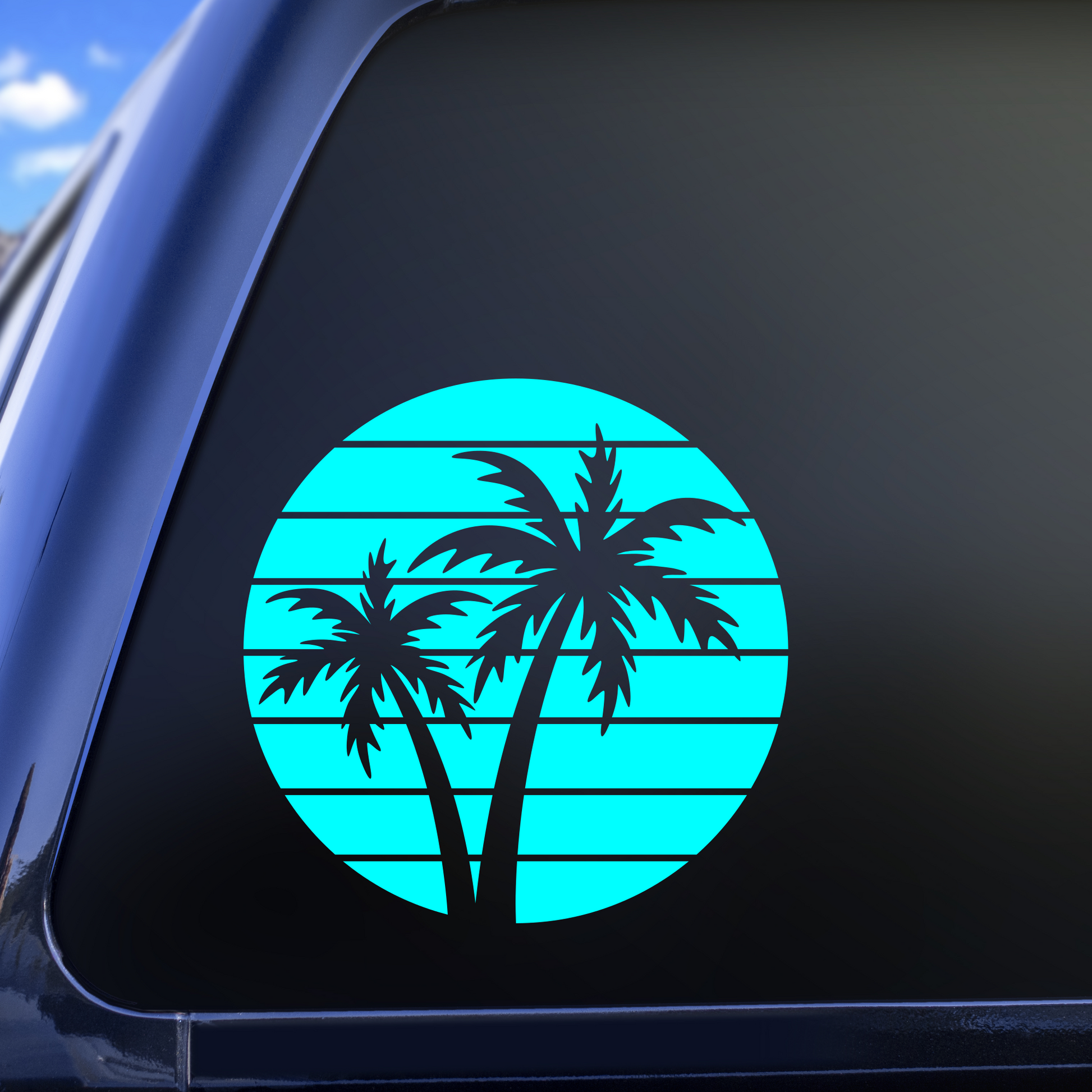 Palm Trees Sun Set Vinyl Decal Sticker
