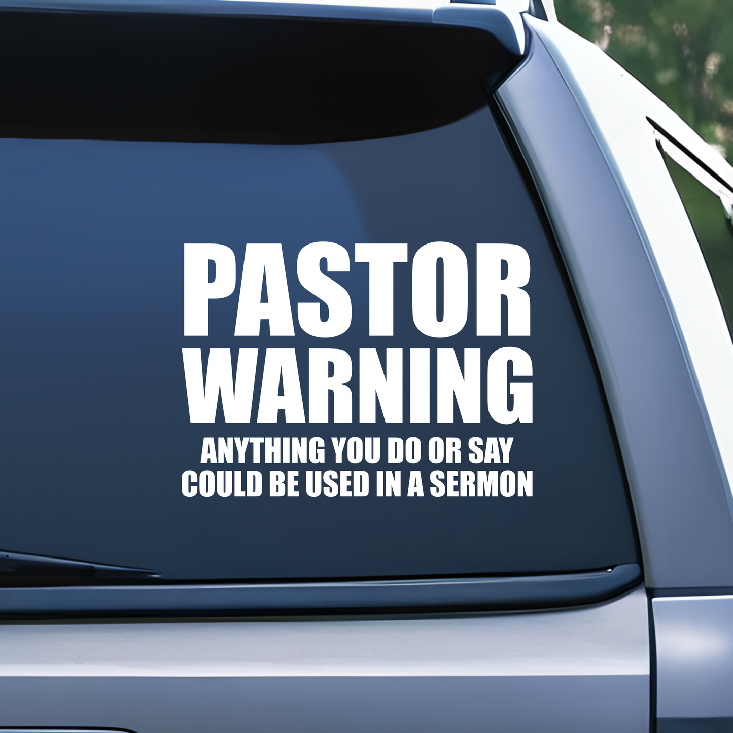 Pastor Warning Decal