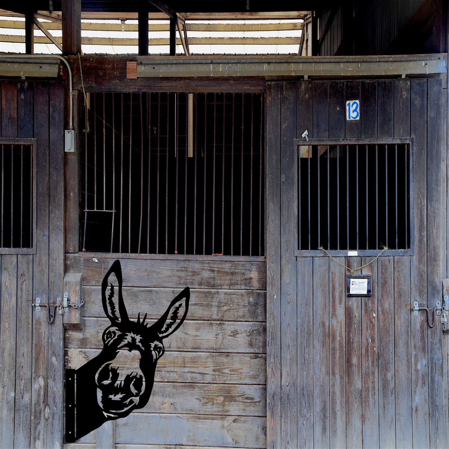 Peek a Boo Donkey Metal Sign