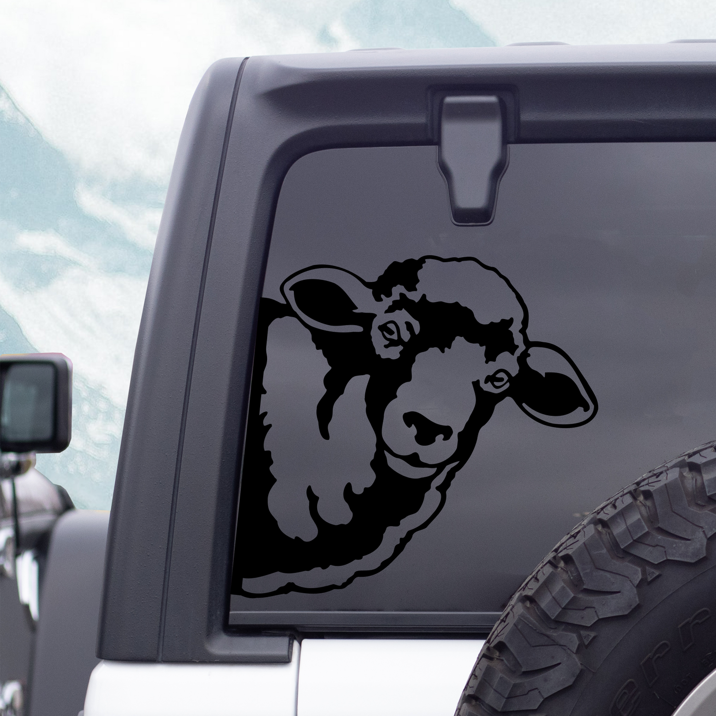 Peek a Boo Sheep Vinyl Decal Sticker, Car Window Decal