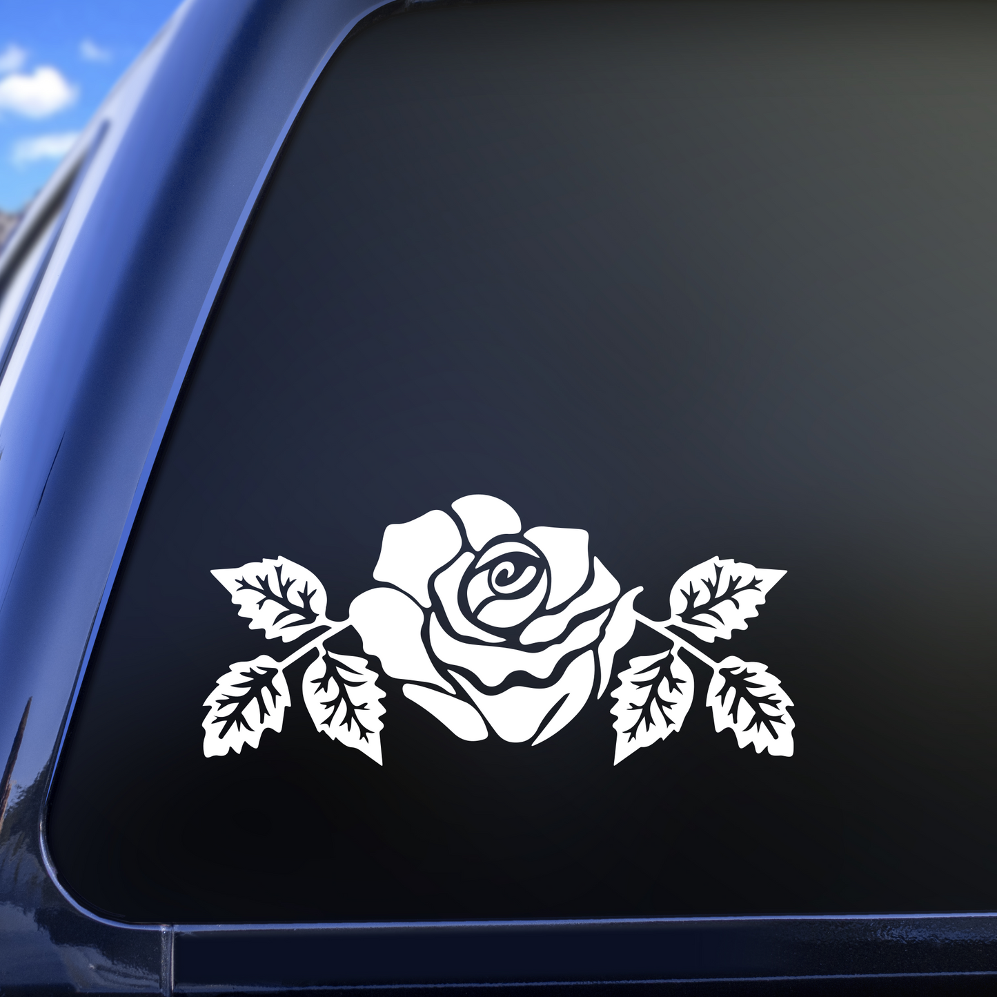 rose and leaves decal
