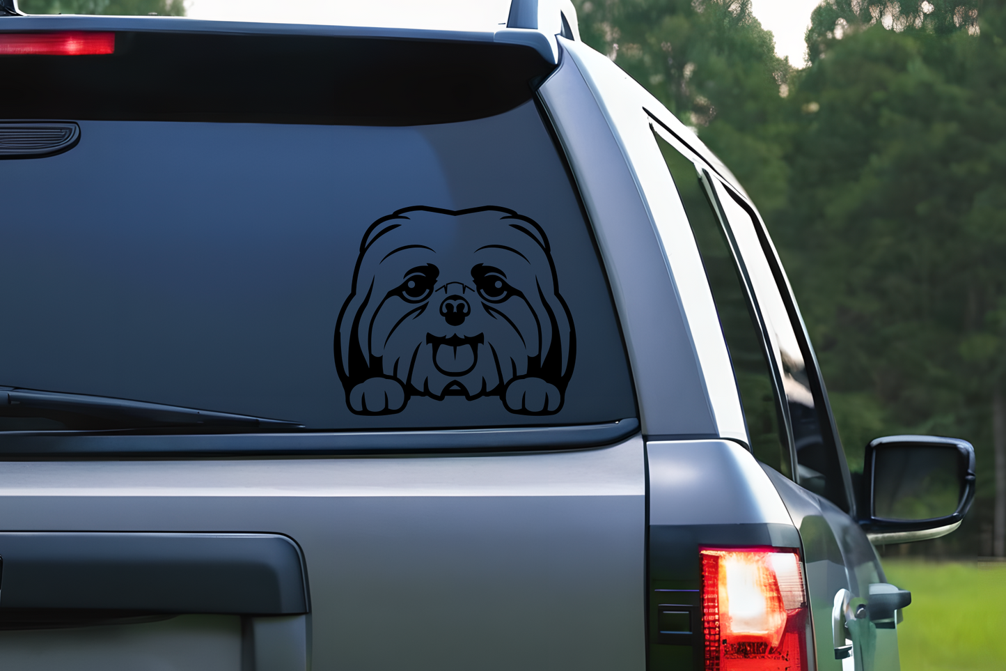 Peek a Boo Shih Tzu Vinyl Decal Sticker