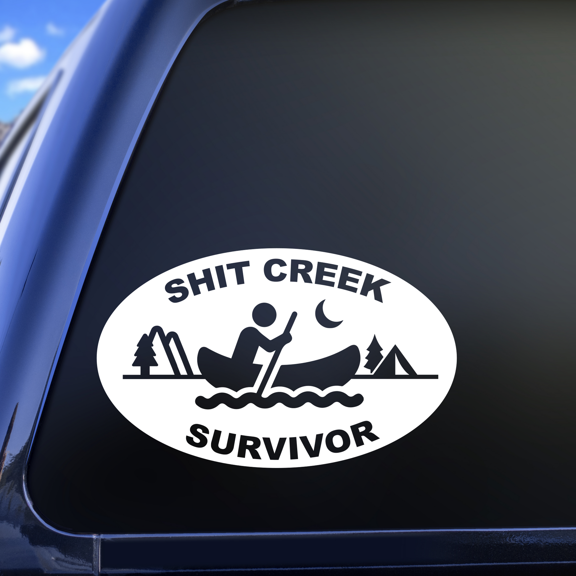 shit creek survivor decal