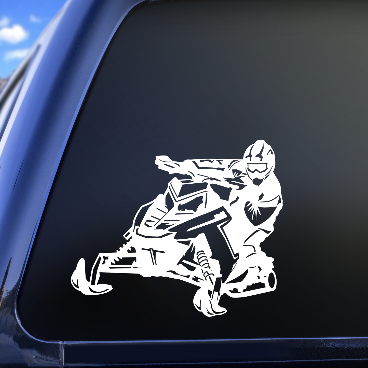 Snowmobile Vinyl Decal Sticker | Snowmobile Racer Decal