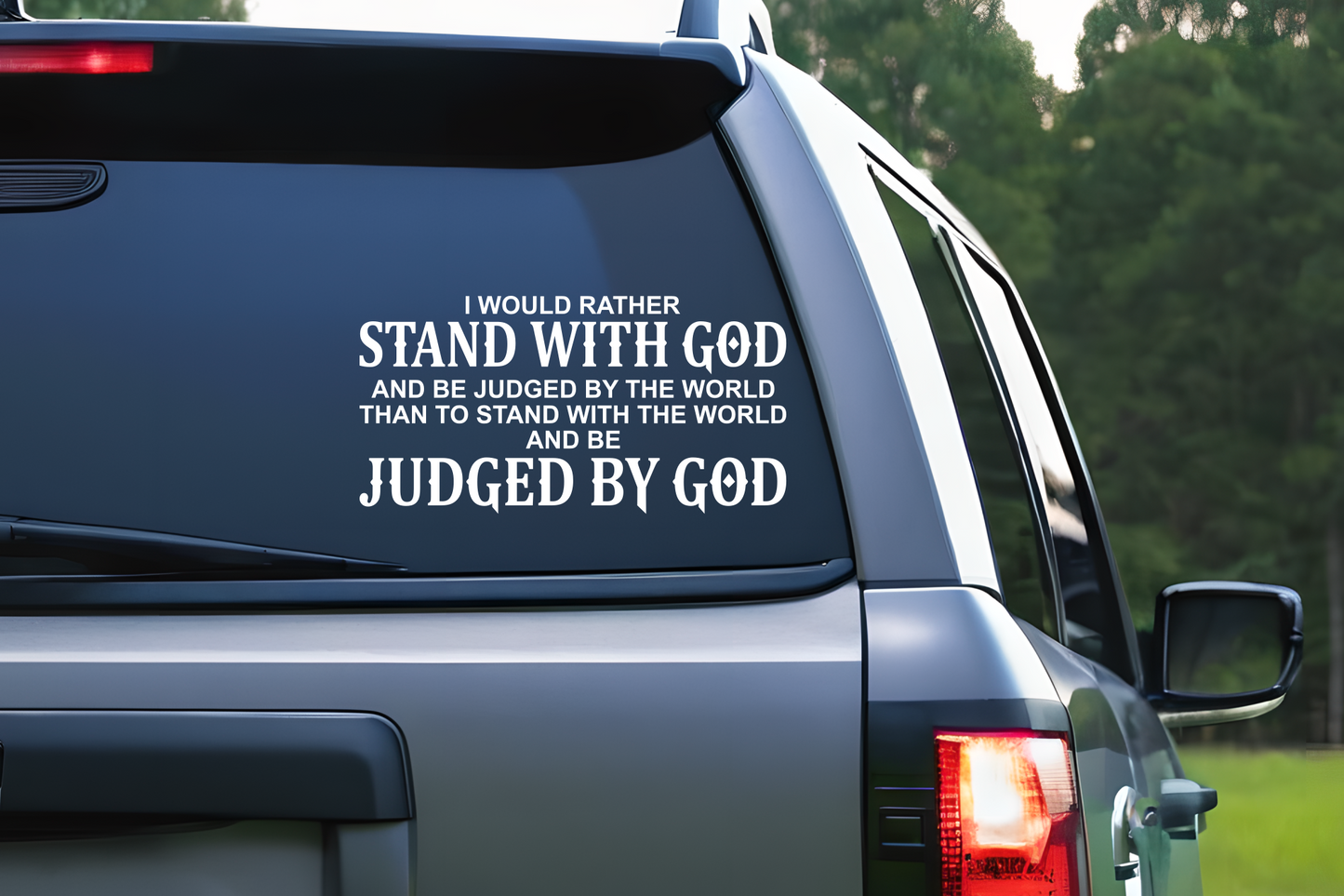 Religious Christian Decal, Stand With God Decal, Car Window Decal