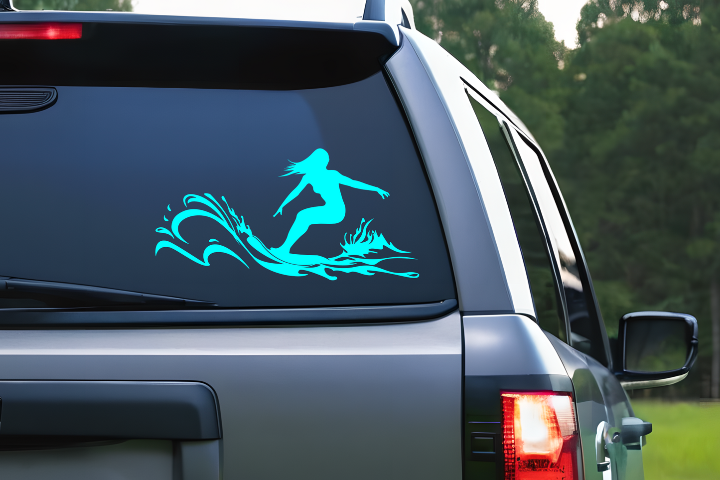 Surfer Girl Vinyl Decal Sticker | Surfing Waves Vinyl Decal