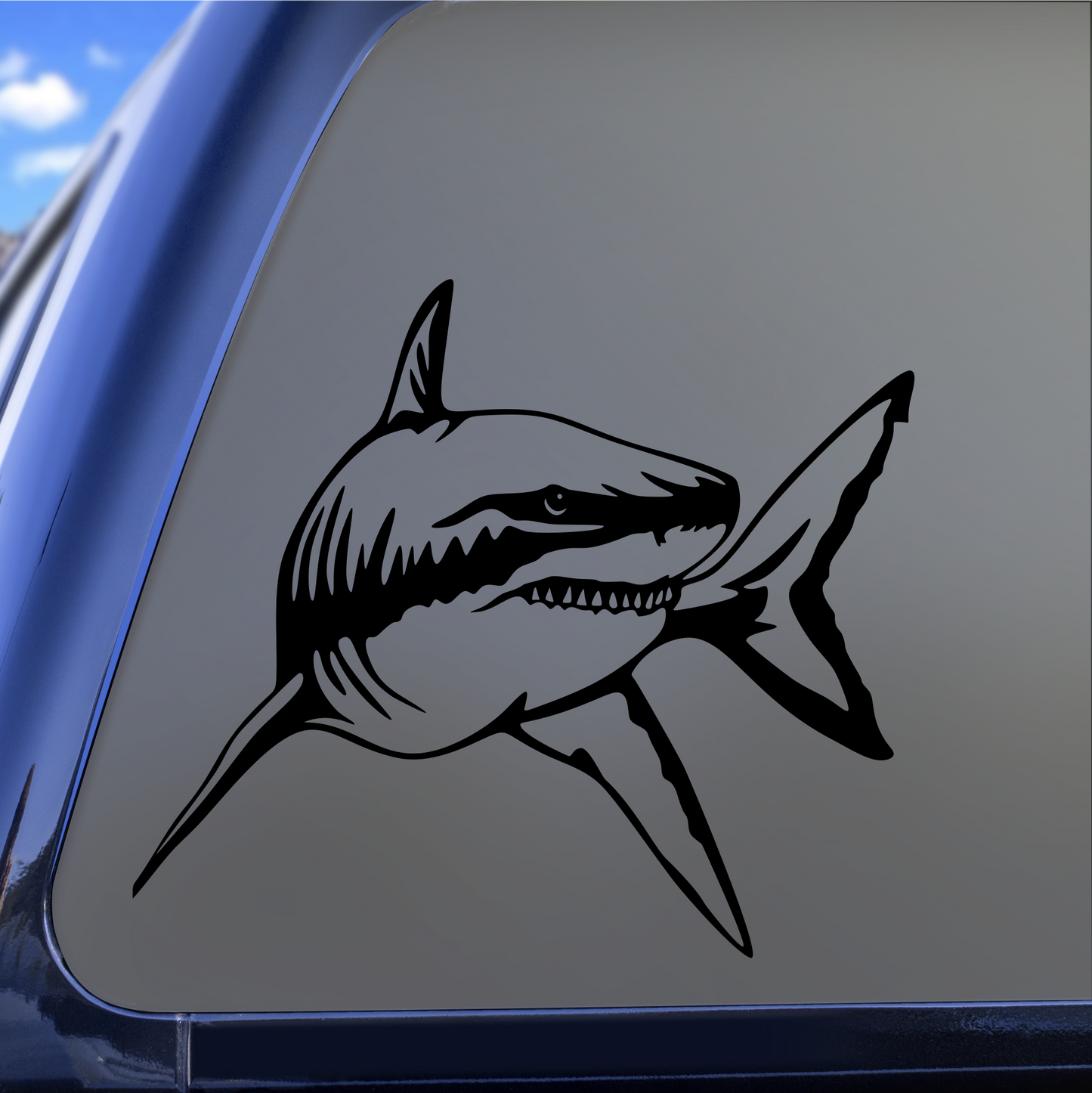Tiger Shark Vinyl Decal Sticker | Swimming Tiger Shark Decal