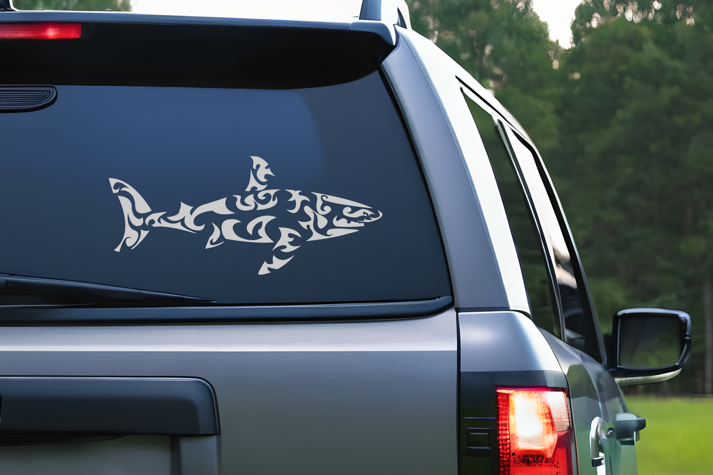 Tribal Shark Vinyl Decal Sticker | Car Window Decal