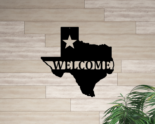 Welcome State of Texas Metal Sign