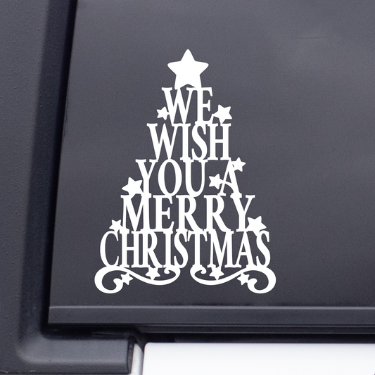 We wish you a Merry Christmas tree decal