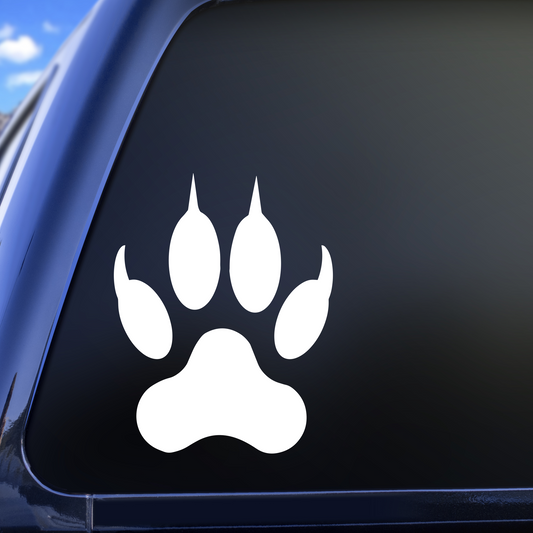 wolf paw print decal