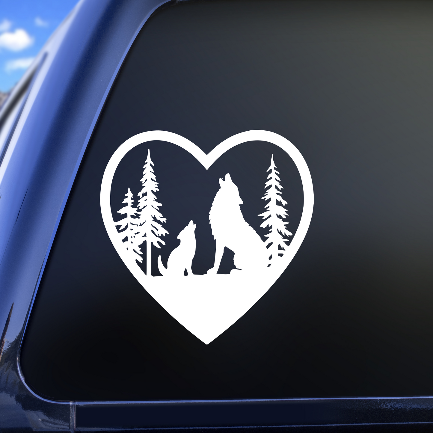 Howling Wolf and pup decal