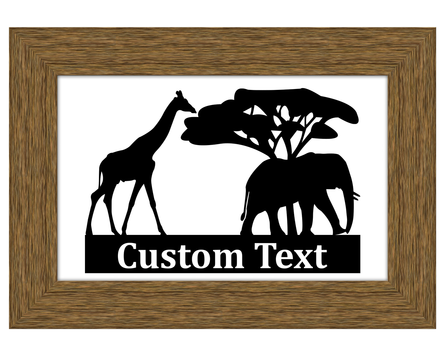 Personalized Elephant and Giraffe Decal