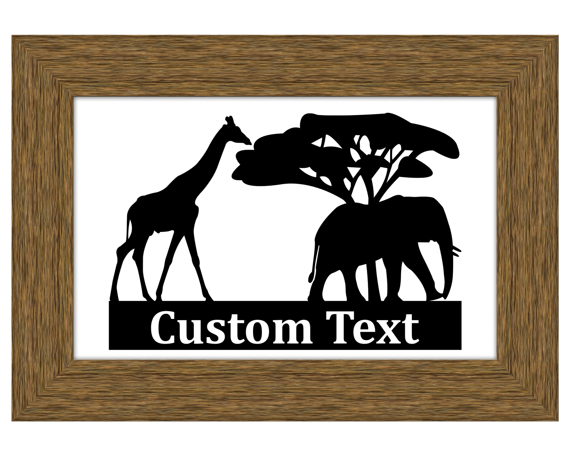 Personalized Elephant and Giraffe Decal