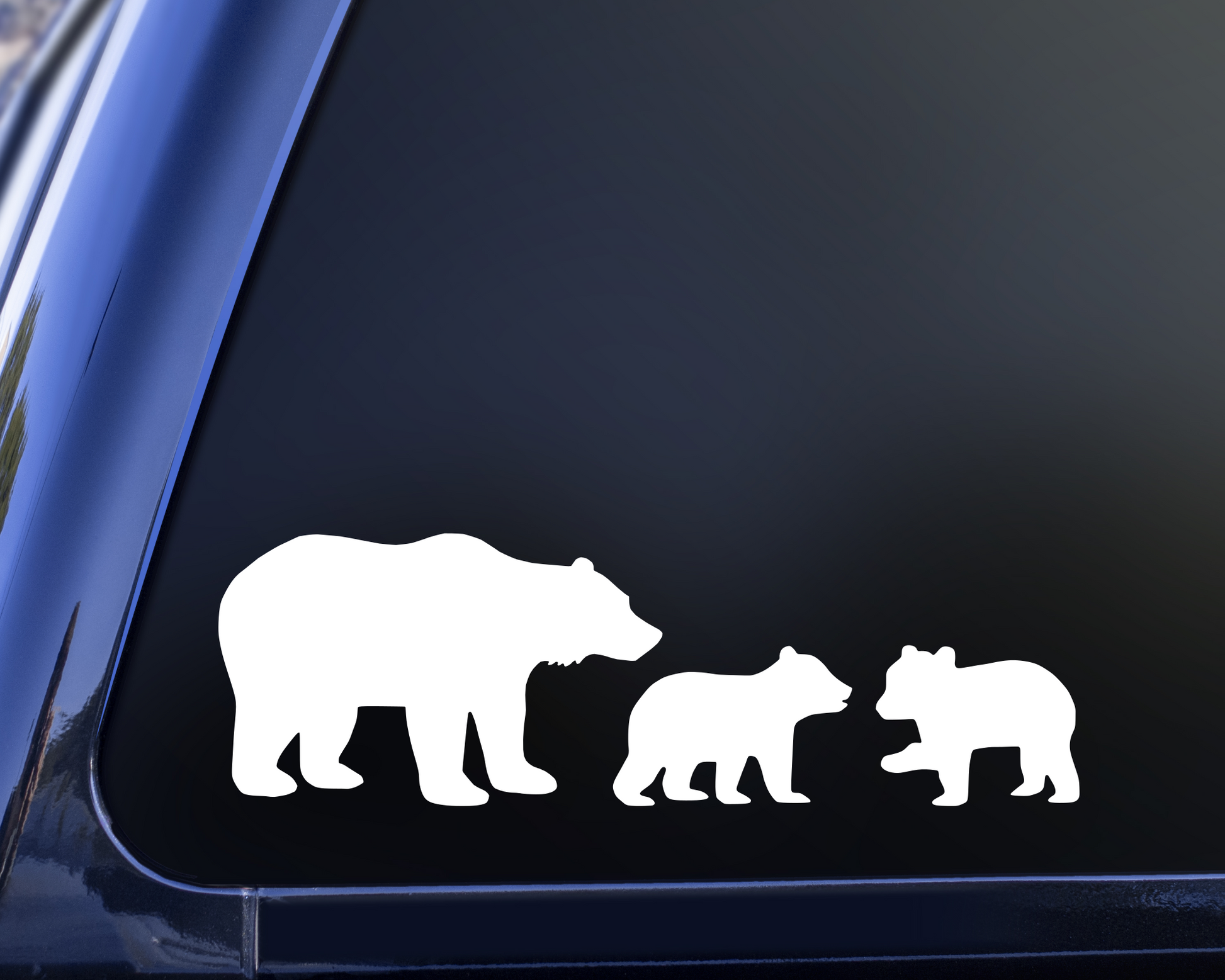 Adult bear and cubs vinyl decal