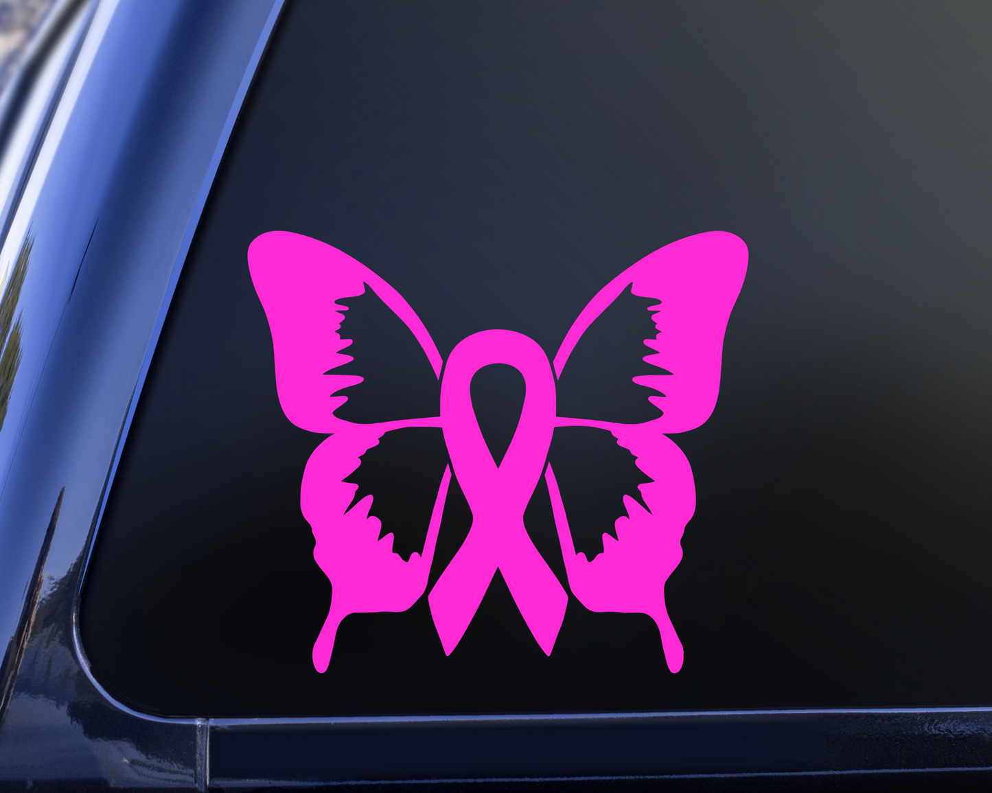 Butterfly Cancer Ribbon Vinyl Decal