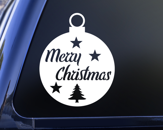 Merry Christmas Ball Ornament Decal